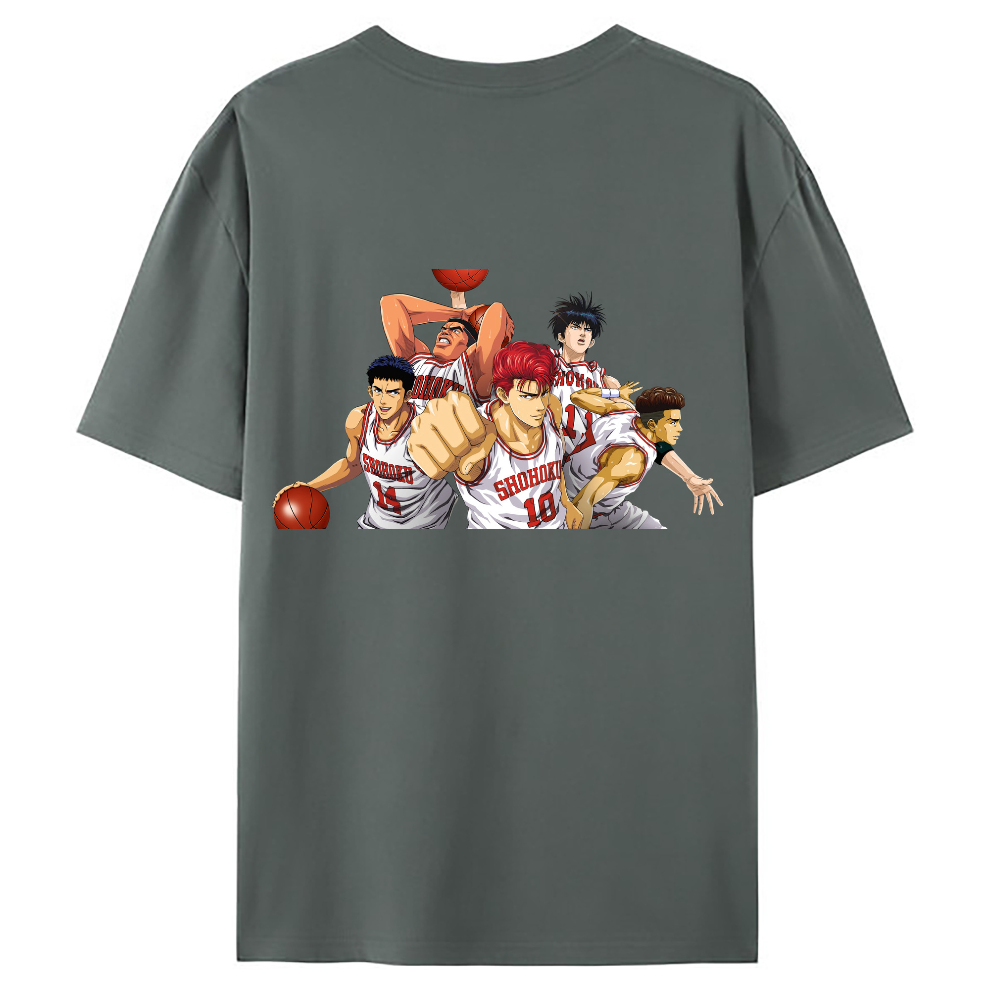 （画像用） SLAM DUNK／スラムダンク 綿100％ メンズ半袖Tシャツ（バックプリント） 通気性